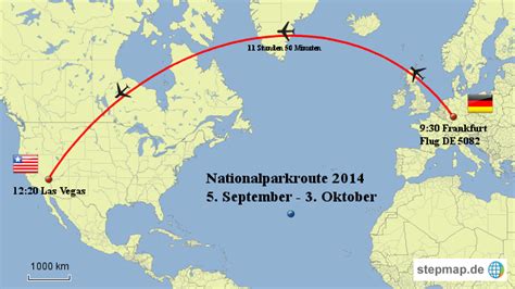 Stepmap Flug Frankfurt Las Vegas Landkarte F R Welt