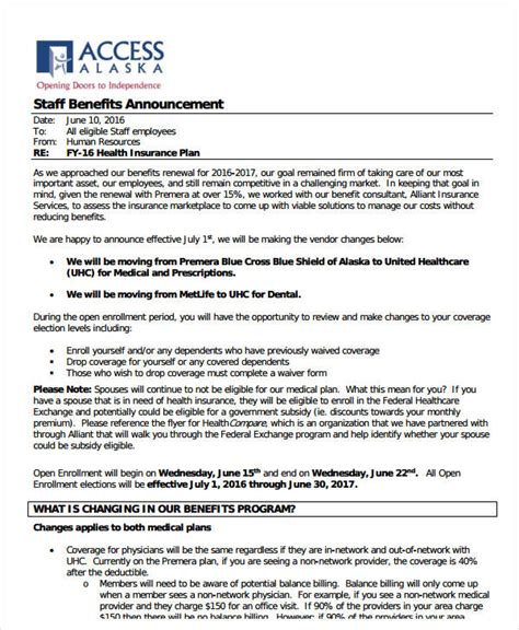 Announcement Sample Letter To Employees About Change Sample