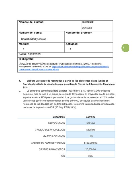 Actividad Conta Nombre Del Alumno Matr Cula Nombre Del