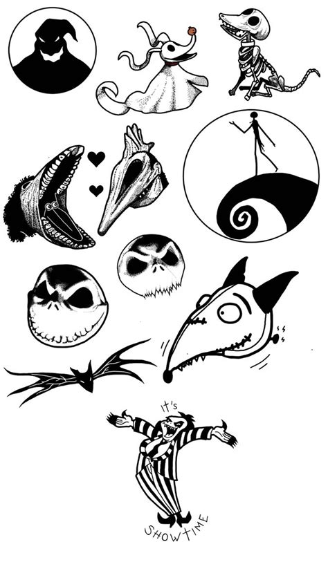 Tim Burton Based Tattoos Movie Tattoos Creepy Tattoos Cartoon Tattoos