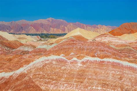 Aerial View Of Colorful Mountains Of The Zhangye Danxia Geopark China