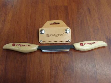 Flexcut 3″ Draw Knife W Leather Sheath Kn25 Blade Master
