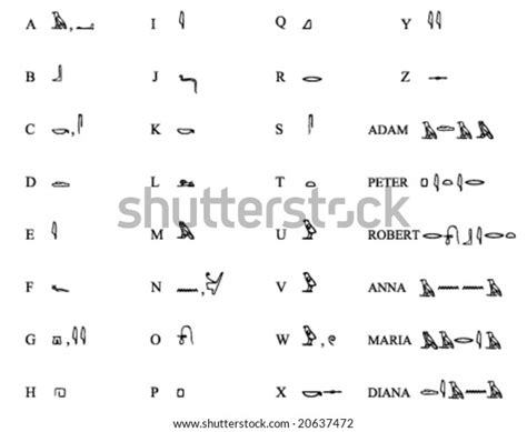 Vektor Stok Egyptian Hieroglyphs Write Your Own Name Tanpa Royalti