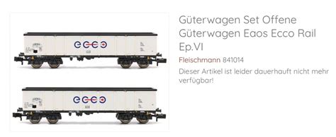 Spur N Fleischmann 841014 Güterwagen Set 2 tlg offen Eaos Ecco Rail