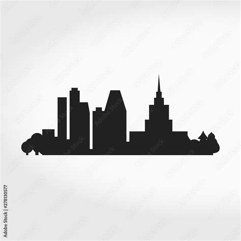 Big City Skyline Silhouette Vector Illustration Stock Vector Adobe Stock