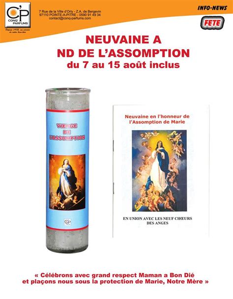 Neuvaine à Notre Dame De Lassomption Conq Parfums