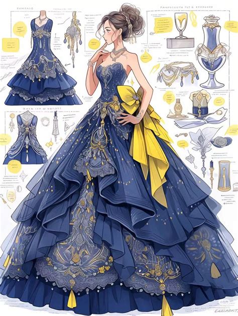 Pin by Nobody's Nini on Fantasy dresses | Fashion illustration dresses ...