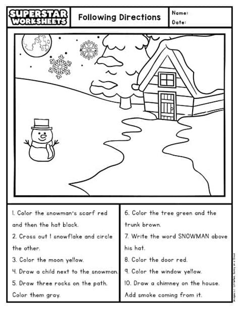 Following Directions Worksheets Superstar Worksheets Worksheets Library