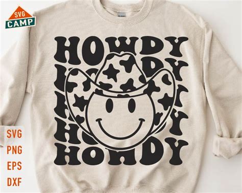 Howdy Svg Howdy Yall Svg Cowboy Smiley Svg Cowboy Svg Etsy Canada