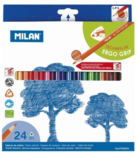 LAPIZ COLOR TRIANGULAR MILAN 728324 24 UDS Oca Didó