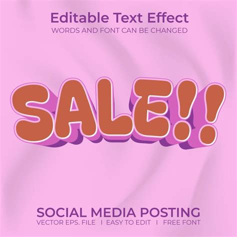 Premium Vector Sale Editable Text Effect