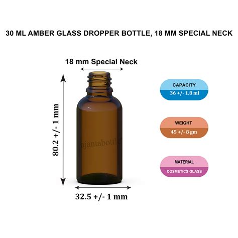 Ml Dropper Amber Glass Bottle Mm Special Neck Ajanta Bottle Pvt