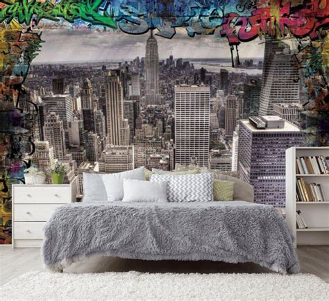 New York Graffiti Art Wallpaper Wall Sticker Wall Decor Graffiti Street ...