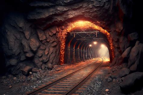 Túnel subterráneo de mineral de mina de carbón con industria minera de