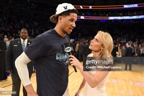 Fox sideline reporter Lisa Byington interviews Josh Hart of the... News ...