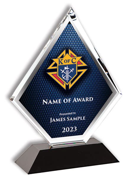 Optic Crystal Diamond Award Knights Of Columbus Supplies