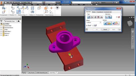 Autodesk Inventor 2015 Beginner Parts Assembly Youtube