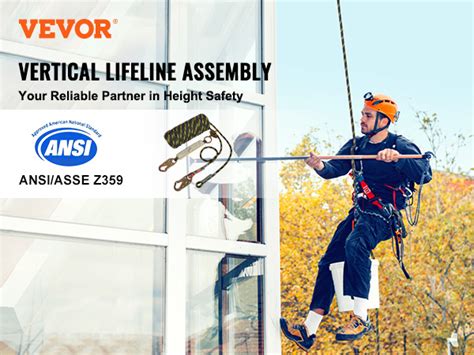 VEVOR Vertical Lifeline Assembly 0 55 X 100 Fall Protection Rope