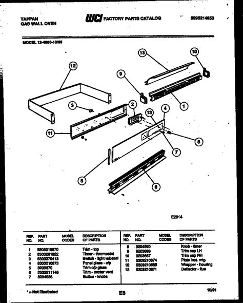 Gas Oven Tappan Gas Oven Parts