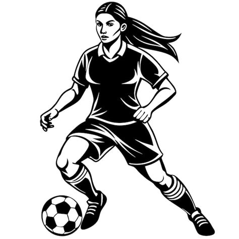 Vector Female Soccer Player Vector Silhouette Premium AI Generated Vector