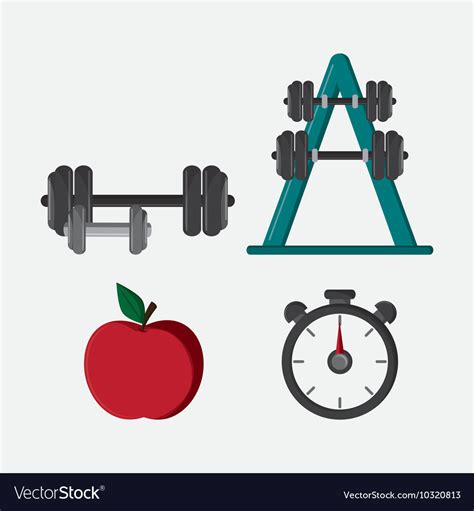 Healthy Lifestyle Icon Set Design Royalty Free Vector Image