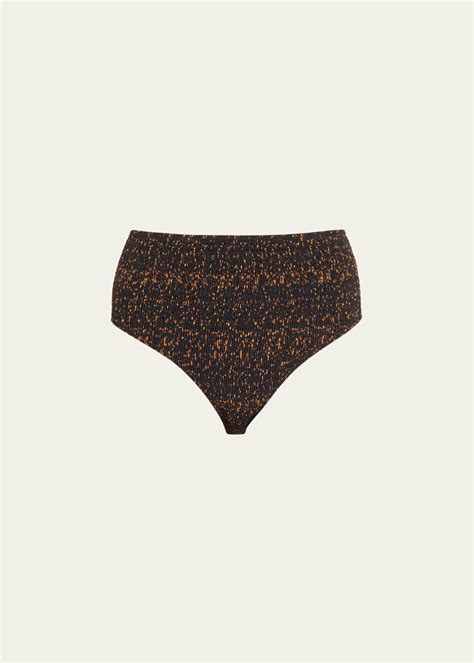 Toteme Smocked Tortoiseshell Bikini Bottoms Bergdorf Goodman