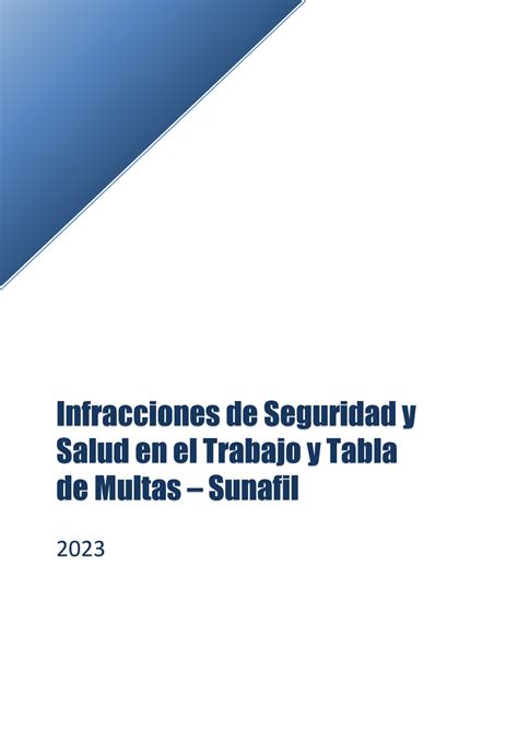 Sunafil Infracciones Sst Y Tabla De Multas 2023 Infracciones De