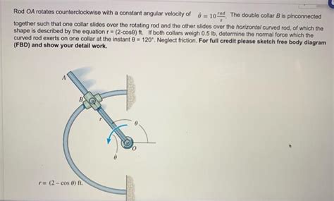 Solved Rod OA Rotates Counterclockwise With A Constant Chegg