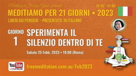 Corso Di Meditazione Di Giorni Febb Giorno Sperimenta Il