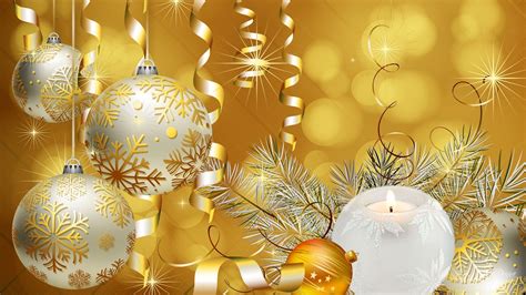 Download Gold Bauble Christmas Ornaments Holiday Christmas HD Wallpaper ...