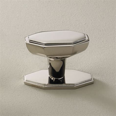 Aston Art Deco Cupboard Knob Polished Nickel Broughtons Lighting