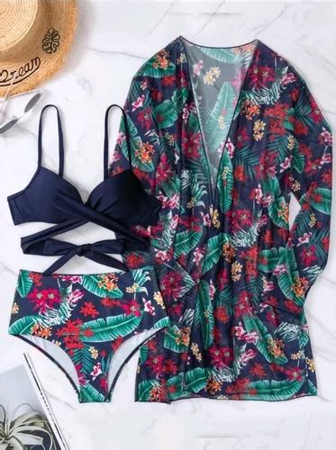 Traje De Baño Bikini Mas Salida De Playa Piezas T Cuotas sin interés
