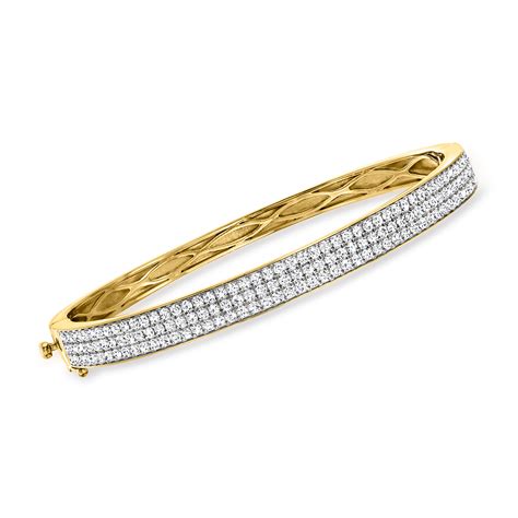 2 00 Ct T W Diamond Bangle Bracelet In 18kt Gold Over Sterling Ross