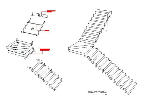 Armado Estructural De Escalera En Autocad Cad Kb Bibliocad