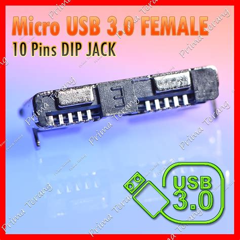 Jual Dip Soket Micro Usb 30 Female Jack Konektor 10 Pin Shopee Indonesia