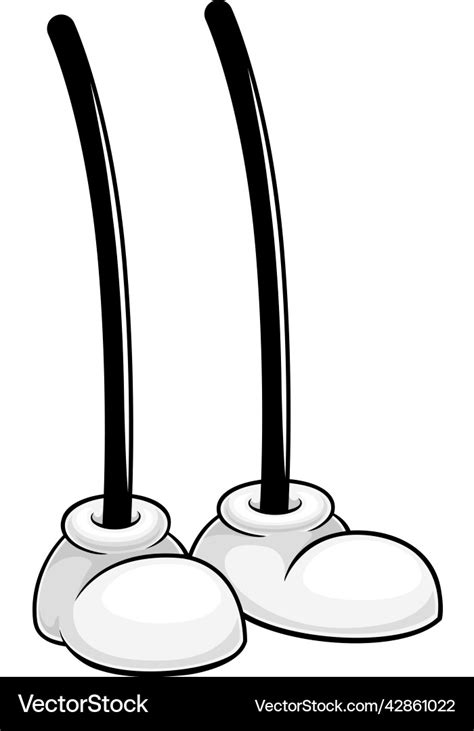 Comical Pair Of Legs And Cartoon Feet In White Vector Image