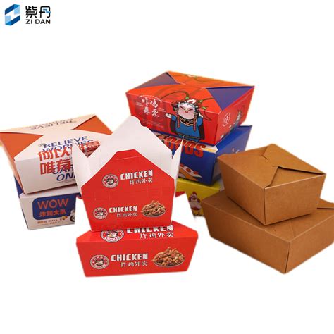 Custom Logo Food Grade Fast Food Fried Chicken Takeaway Packaging Box