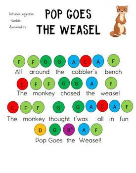 Pop Goes The Weasel Simple Sheet Music For Handbells And Boomwhackers