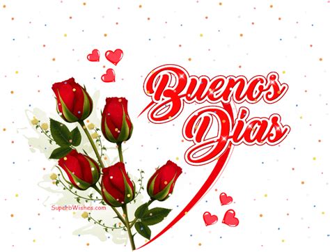 Buenos Días Animado Con Rosas Rojas SuperbWishes