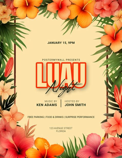 Copy Of Luau Night Event Flyer Template Postermywall