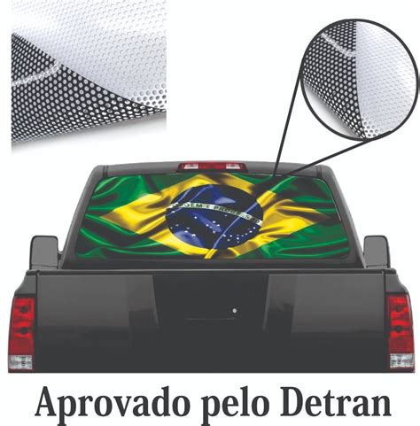 Adesivo Perfurado Bandeira Brasil Vidro Traseiro 130 X 60cm GUGA TUNING