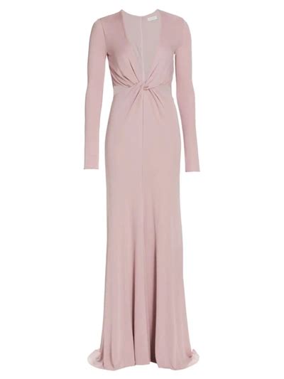 Halston Andie Twisted Jersey Gown In Dusty Rose Modesens