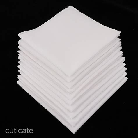 10pcs Men S White Handkerchiefs 100 Cotton Square Super Soft Washable