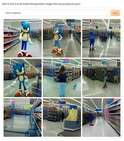 Sonic in Walmart : r/dallemini