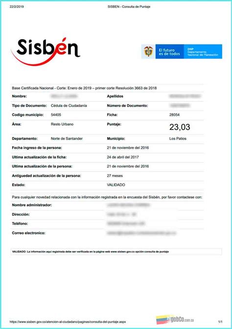 SISBEN Cómo consultar puntaje y descargar el certificado