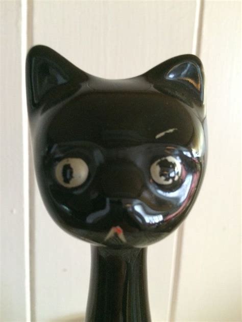 Kitsch Cat Black Cat Long Neck Cat Cat Ornament 1960s Etsy Cat Ornament Kitsch Black Cat