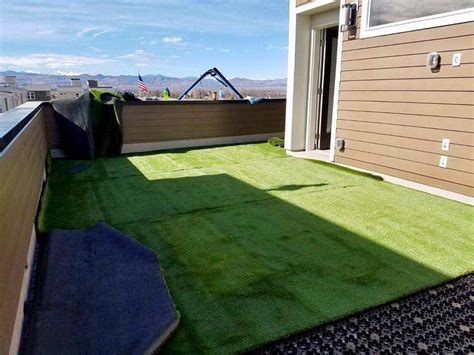 Artificial Grass With Airdrain On Roof Top Balcony Turf Pros Denver