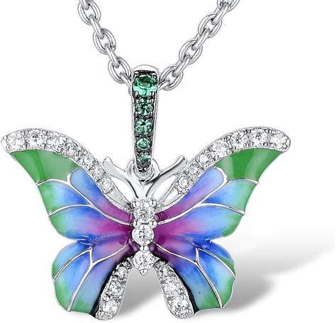 Namana Collier Pendentif Papillon Pour Femme Cha Ne Et Pendentif En