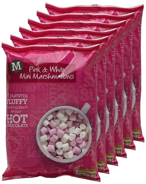 Morrisons Pink And White Mini Marshmallows 180 G Pack Of 6 Amazon Co