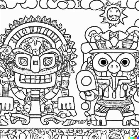 Desenhos Para Colorir De Maias Astecas E Incas Para Imprimir E Colorir